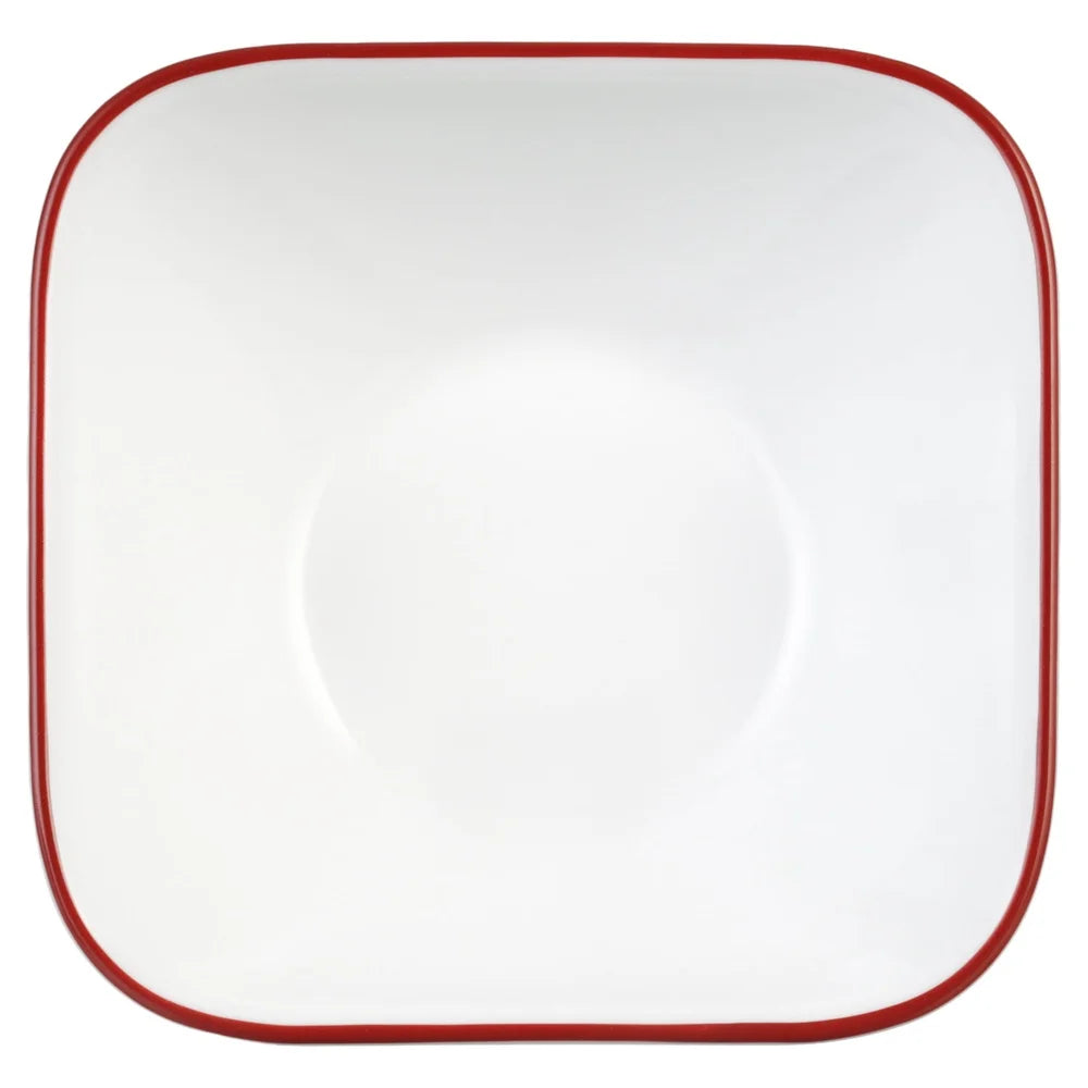 Six 22 oz Square Glass Bowls Set