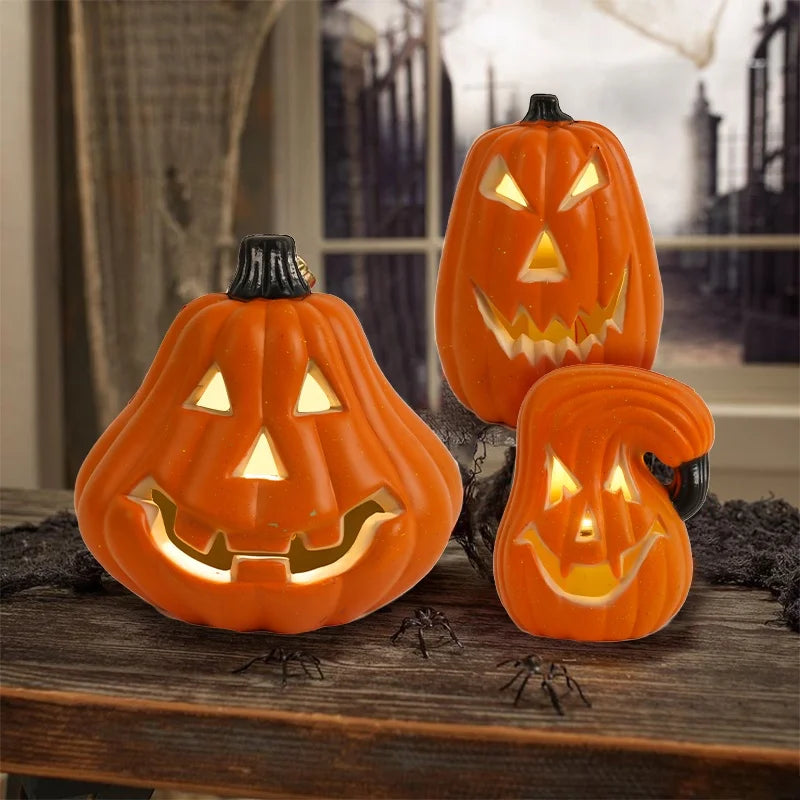 Jack-o-lantern LED Party Decorations Halloween Scene Layout Decoration Luminous Small Halloween Ornaments Pumpkin Lantern