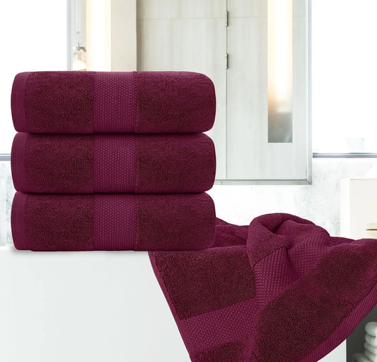Four 27x54" Red Ultra Soft Bath Towels
