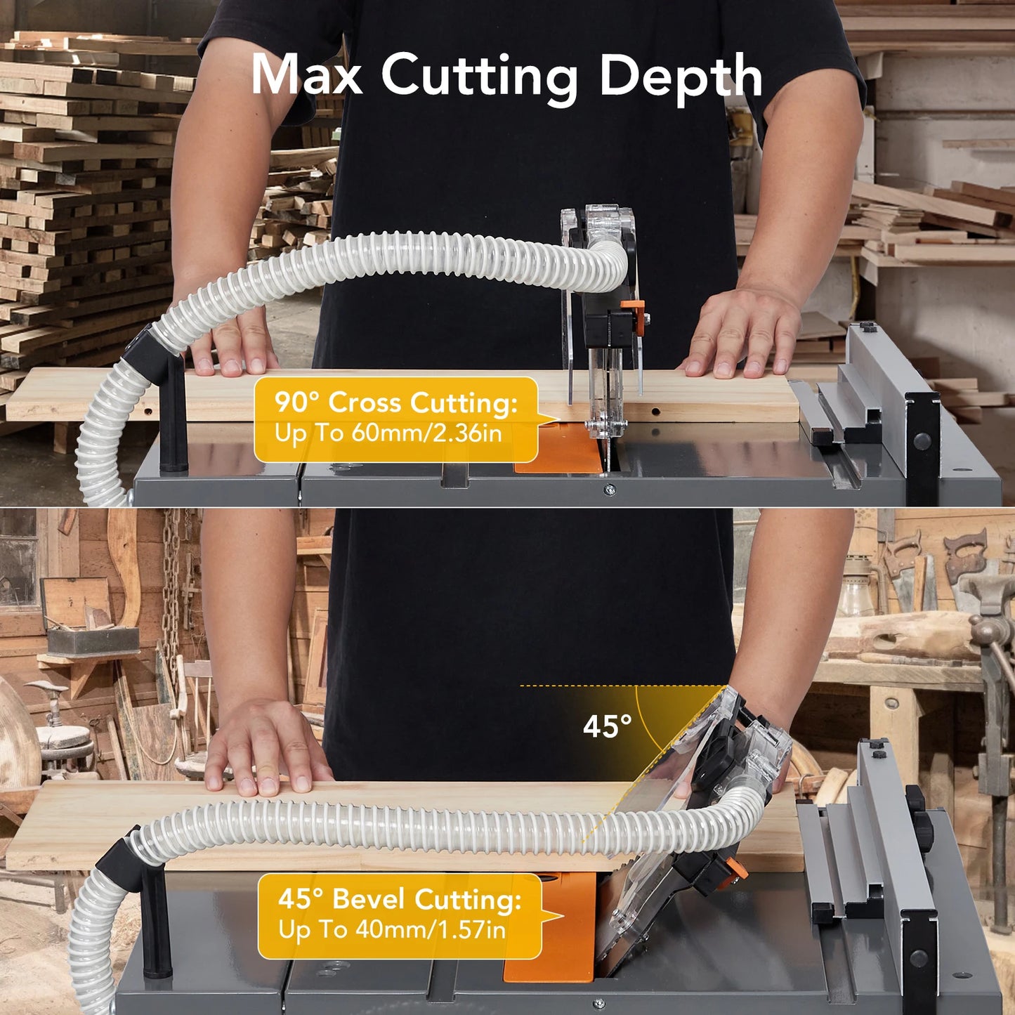 Jobsite 8.5" Table Saw Cutting 50000 RPM