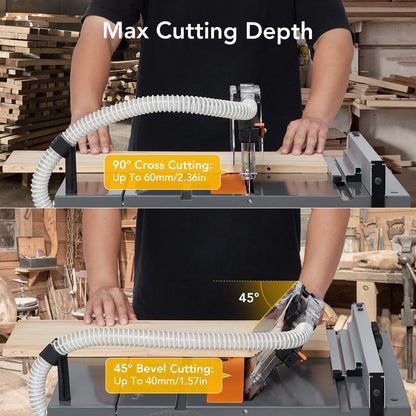 Jobsite 8.5" Table Saw Cutting 50000 RPM