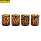 Four 12oz Tortoise Shell Drinking Glasses