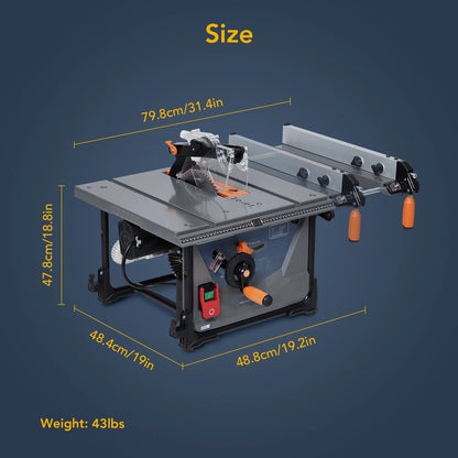 Jobsite 8.5" Table Saw Cutting 50000 RPM