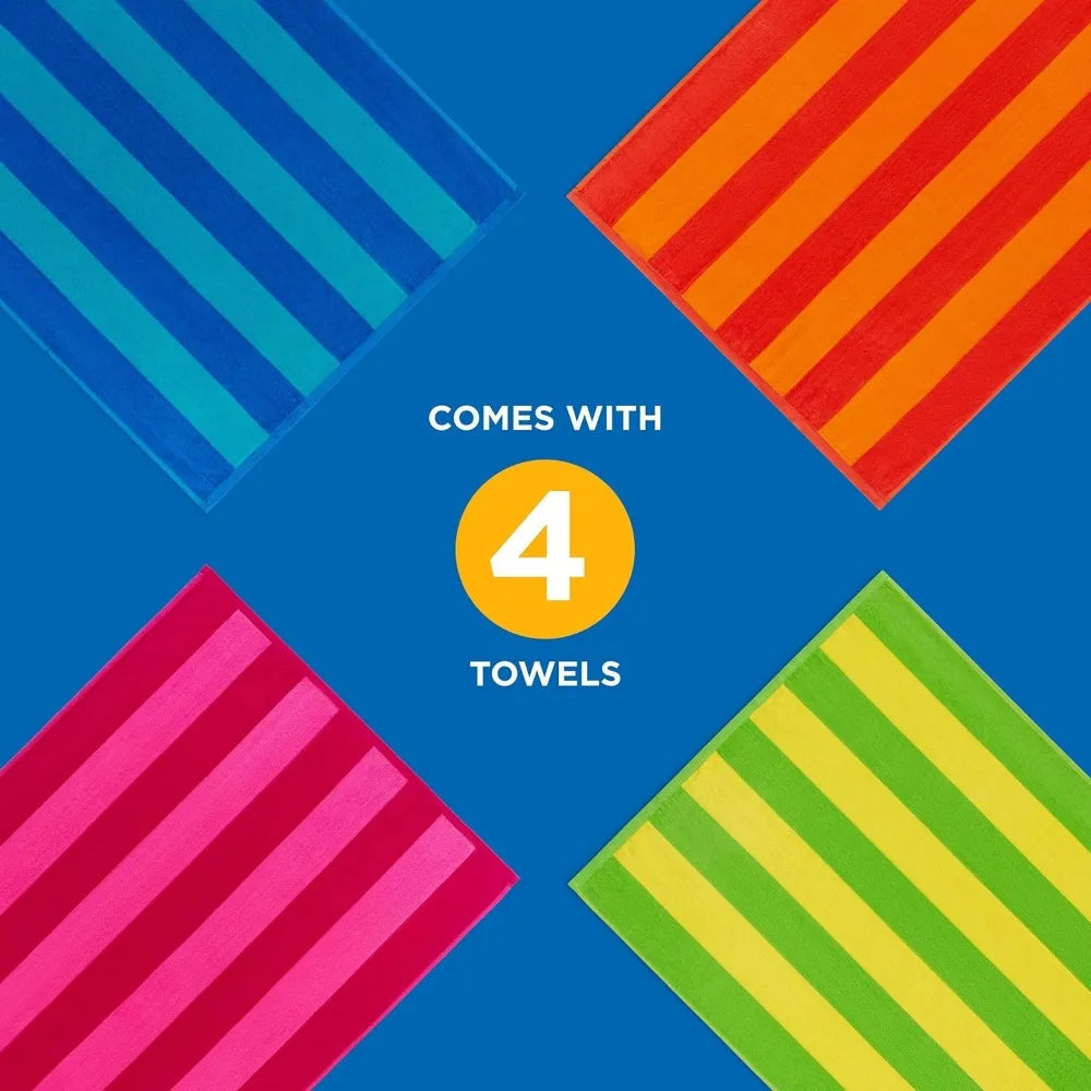 Twelve Pack 100% Cotton 30"x60" Velour Towels