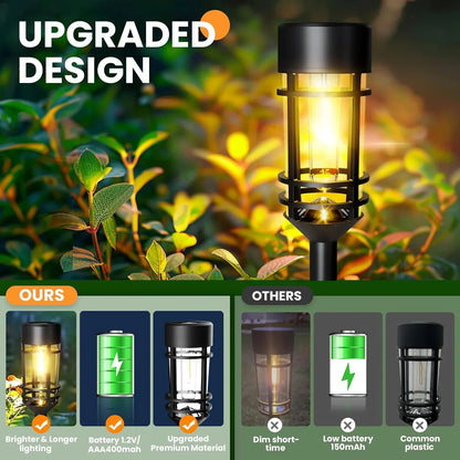 4 Sets Outdoor Solar Street Lights, Waterproof Solar Landscape Lights for Yard, Path, Landscape and Sidewalk (Warm White).
