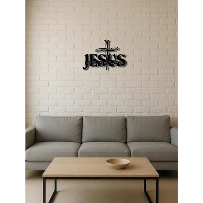 Jesus Cross Metal Wall Sculpture – "The Way, The Truth, The Life" Sign – Christian Decor – Halloween, Christmas Gift