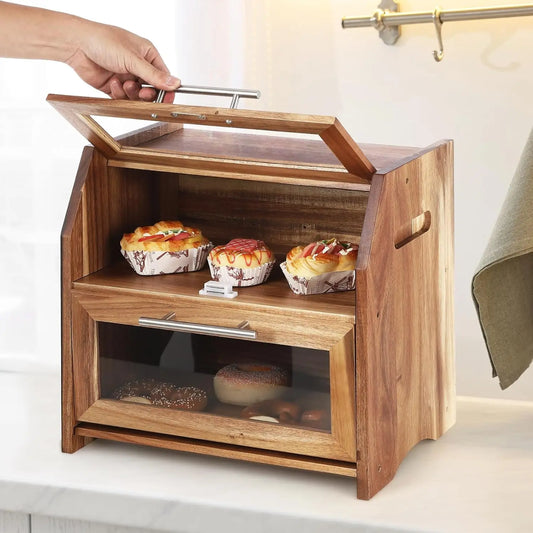 2 Layer Bread Box with Clear Panels