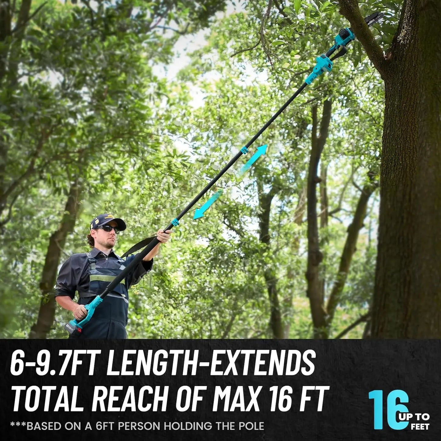 2-IN-1 Cordless 8" Electric Pole Saw