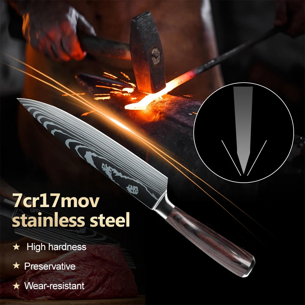 10pcs Professional Kitchen Knife Set