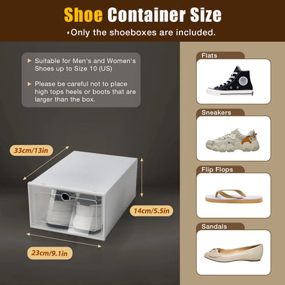 24 Packs Stackable Plastic Foldable Shoe Box