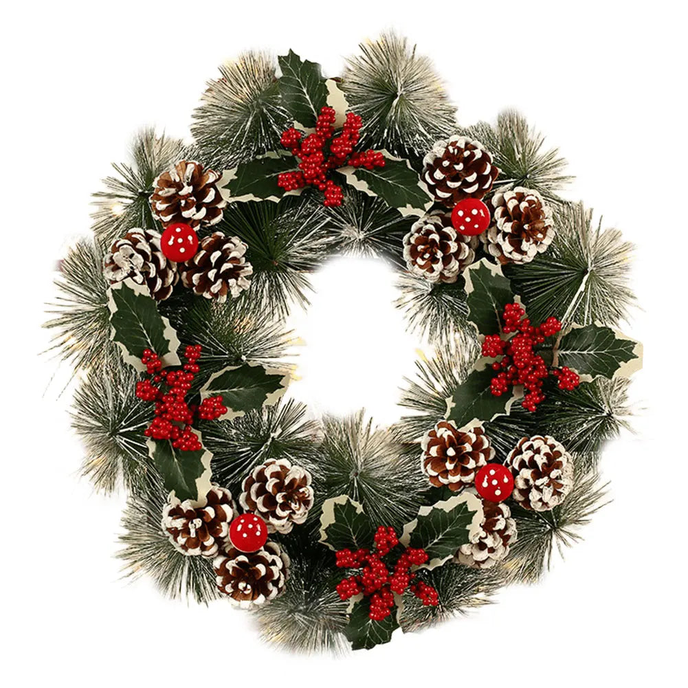 Christmas Hanging Decorations Versatile PVC Door Decor Wreaths Bow/Berry/Santa/Reindeer Artificial Wreaths Home New Years Gifts