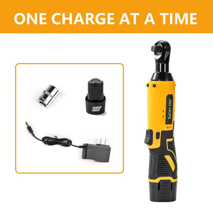 Electric ratchet wrench truss, rechargeable 90 degree right Angle, angular wrench fast stage truss