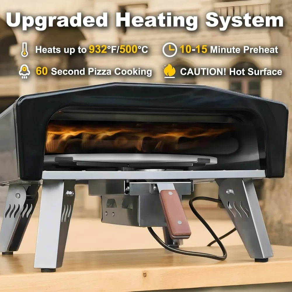 20" Outdoor Gas Pizza Oven & Rotating Stone