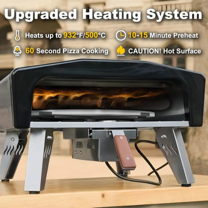 20" Outdoor Gas Pizza Oven & Rotating Stone