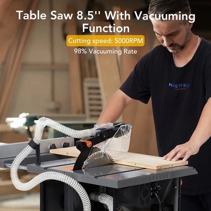 Jobsite 8.5" Table Saw Cutting 50000 RPM