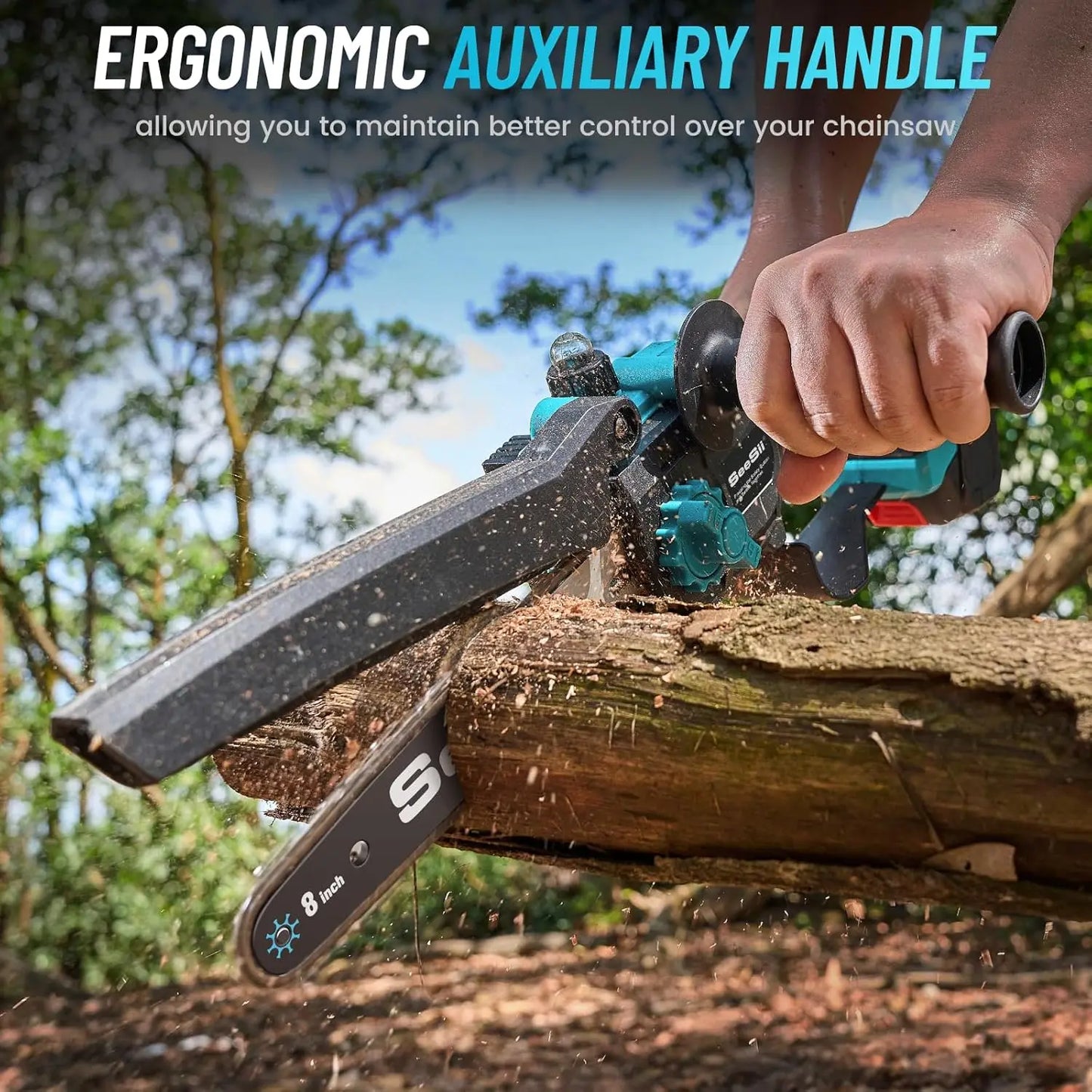 2-IN-1 Cordless 8" Electric Pole Saw