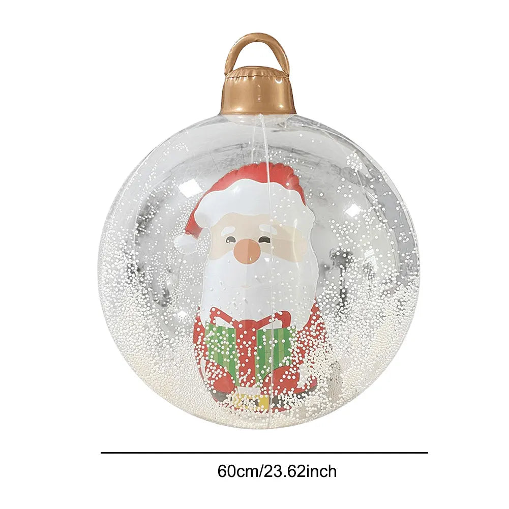 24 Inch Inflatable Christmas Balls New Years Christmas Ornaments with Lights PVC Giant Inflatable Christmas Balls Holiday Decor