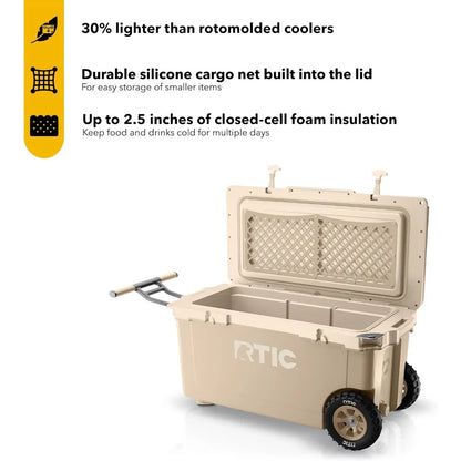 72 Quart Ultra-Light Wheeled Portable Ice Chest