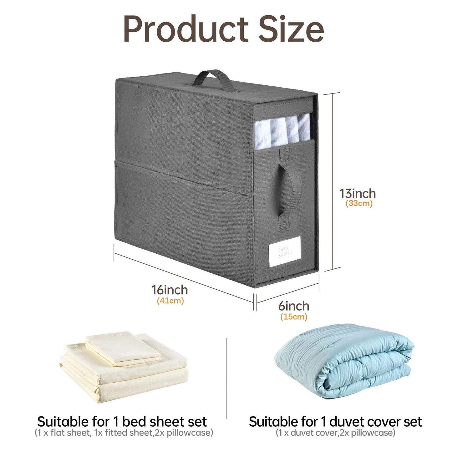 Bed Sheet Organizer Box, Foldable and Stackable