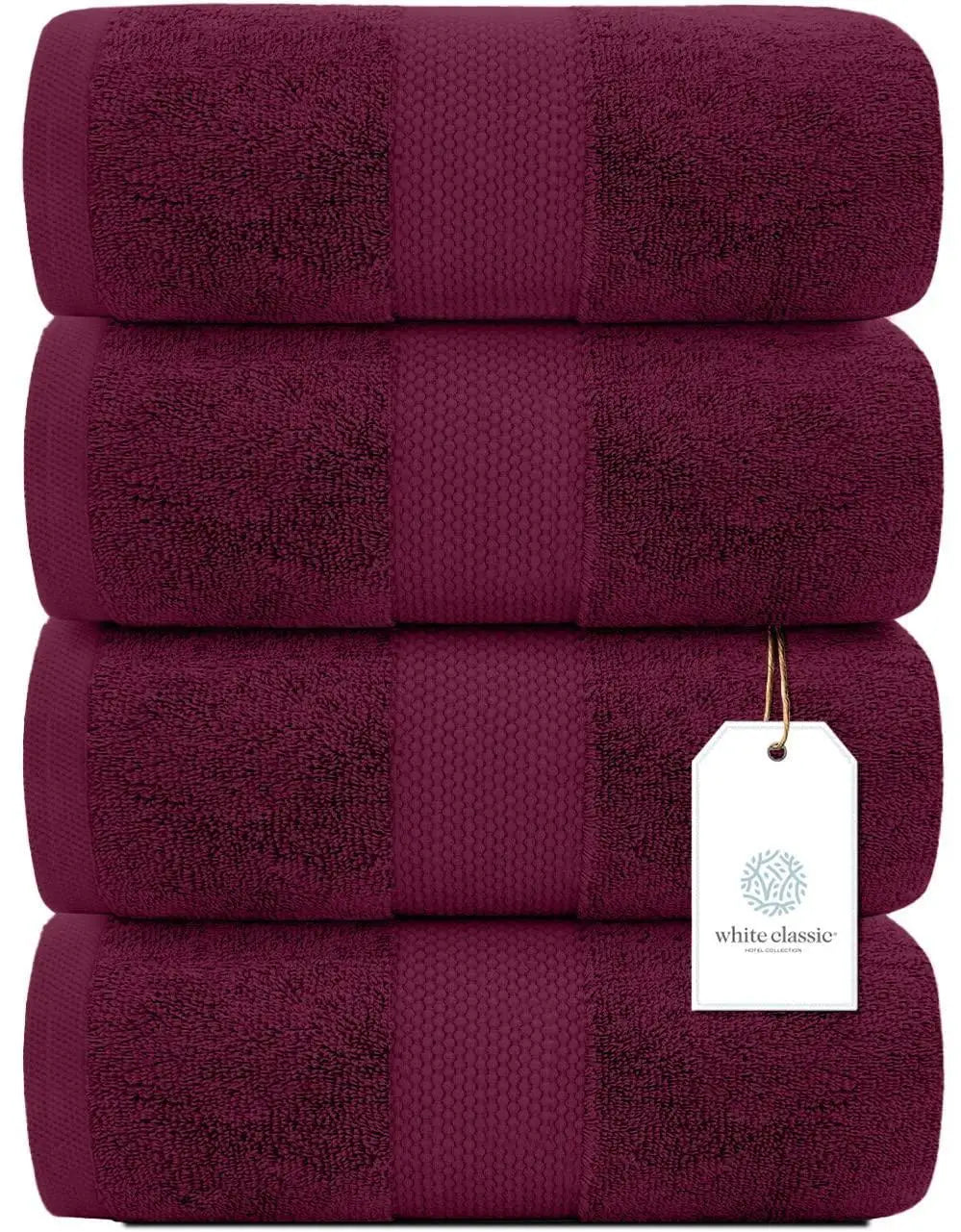 Four 27x54" Red Ultra Soft Bath Towels