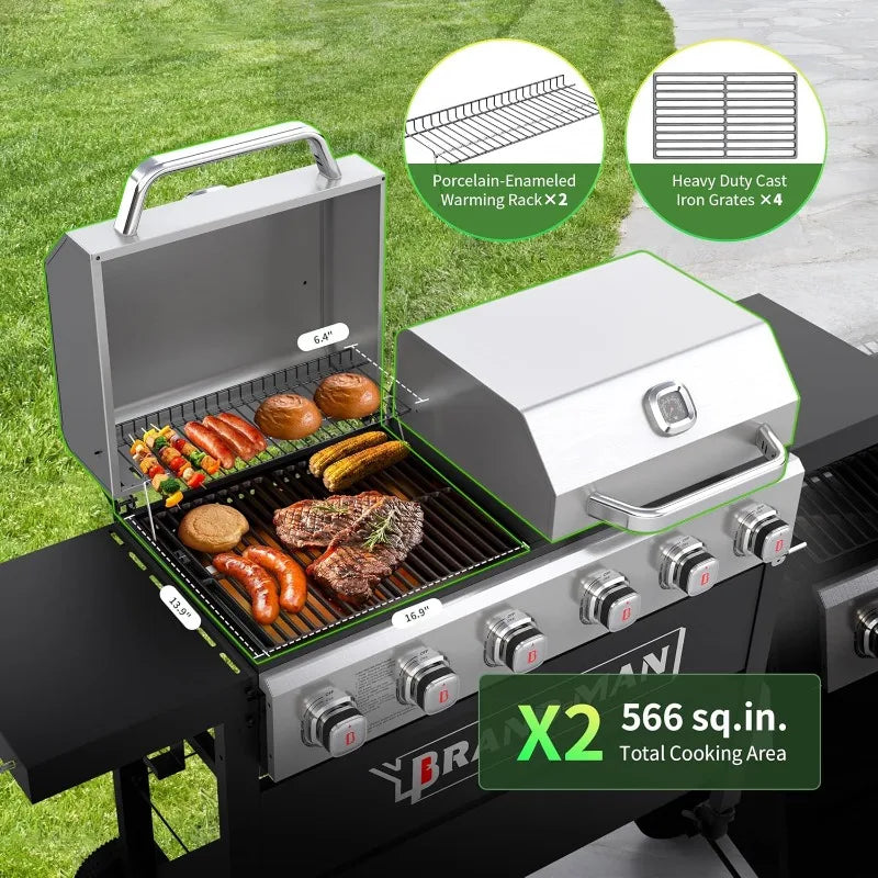 6 Burner Propane Gas BBQ Grill