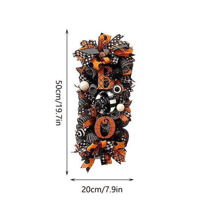 Halloween Wreath Garland Door Hanging Decoration  BOO Doorplate Pumpkin Pendant Home Party Supplies for Porch Yard