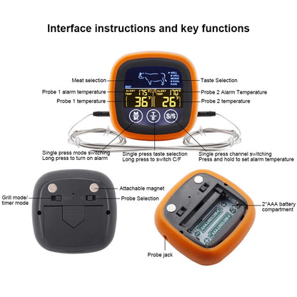 2 probe Kitchen and BBQ Digital Meat Thermometer