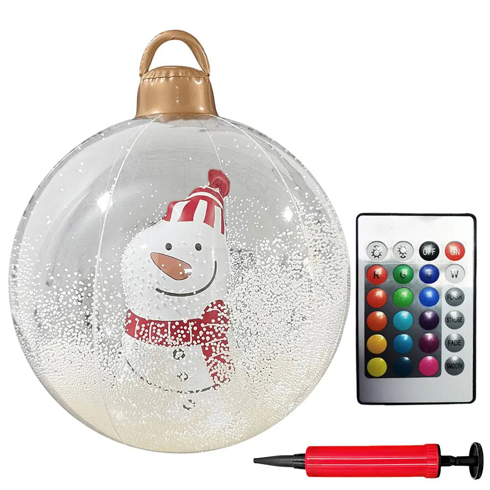 24 Inch Inflatable Christmas Balls New Years Christmas Ornaments with Lights PVC Giant Inflatable Christmas Balls Holiday Decor