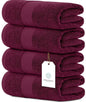 Four 27x54" Red Ultra Soft Bath Towels