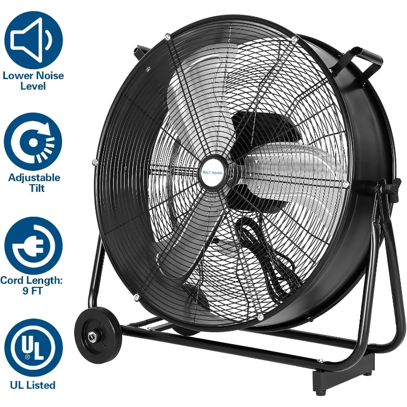 24" Ultra Quiet Variable Speed Drum Fan