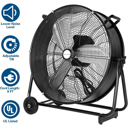 24" Ultra Quiet Variable Speed Drum Fan