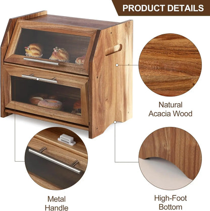 2 Layer Bread Box with Clear Panels