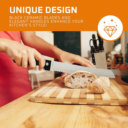 15pcs Kitchen Knife Set with Wooden Holder