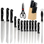 15pcs Kitchen Knife Set with Wooden Holder