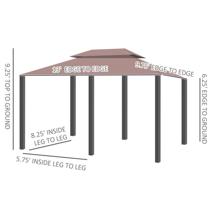 10'X13' Outdoor 2-Tier Vented Canopy Steel Gazebo