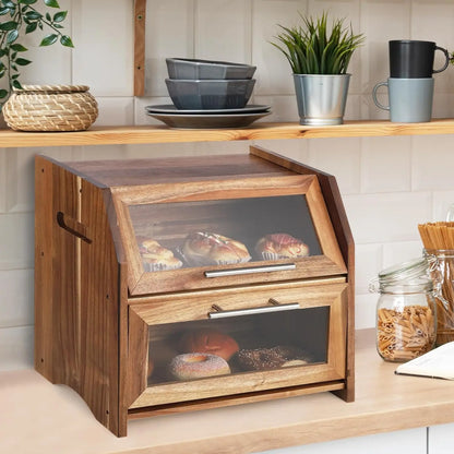 2 Layer Bread Box with Clear Panels
