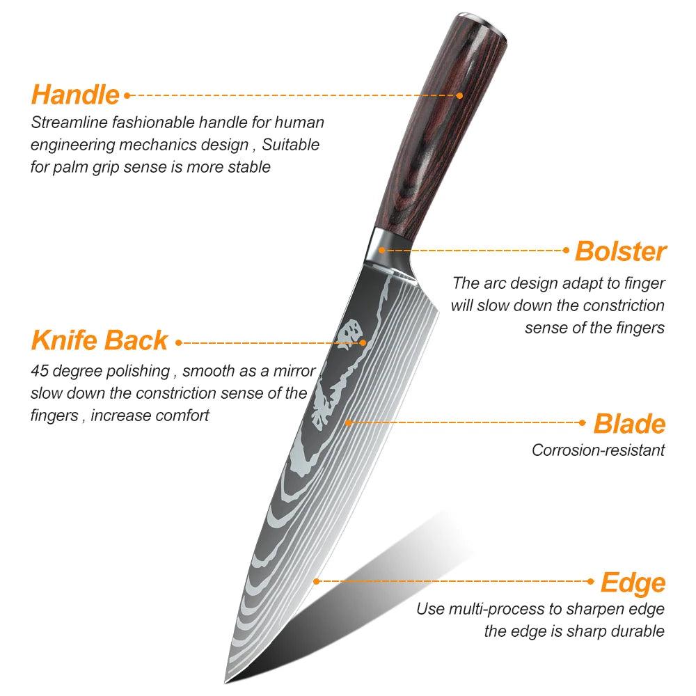 10pcs Professional Kitchen Knife Set