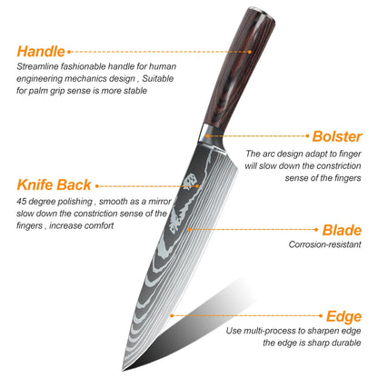 10pcs Professional Kitchen Knife Set