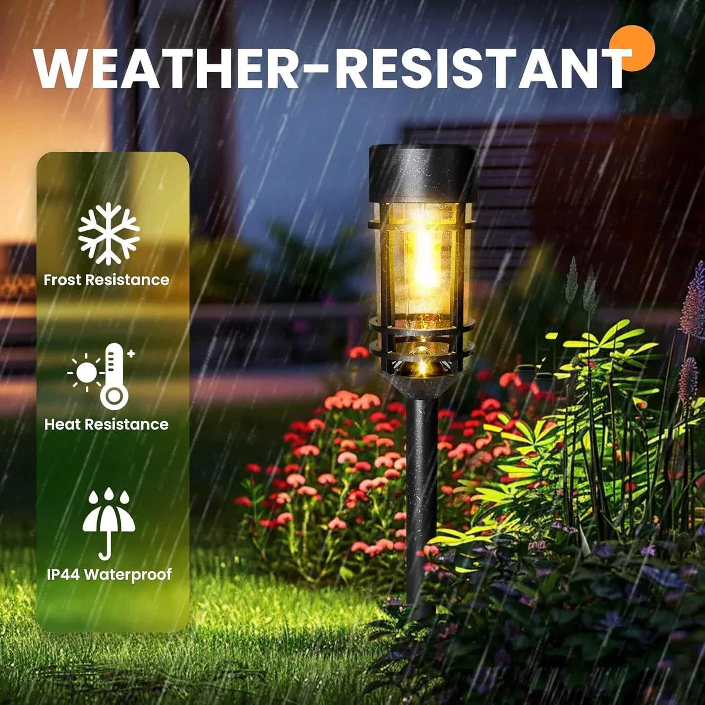 4 Sets Outdoor Solar Street Lights, Waterproof Solar Landscape Lights for Yard, Path, Landscape and Sidewalk (Warm White).